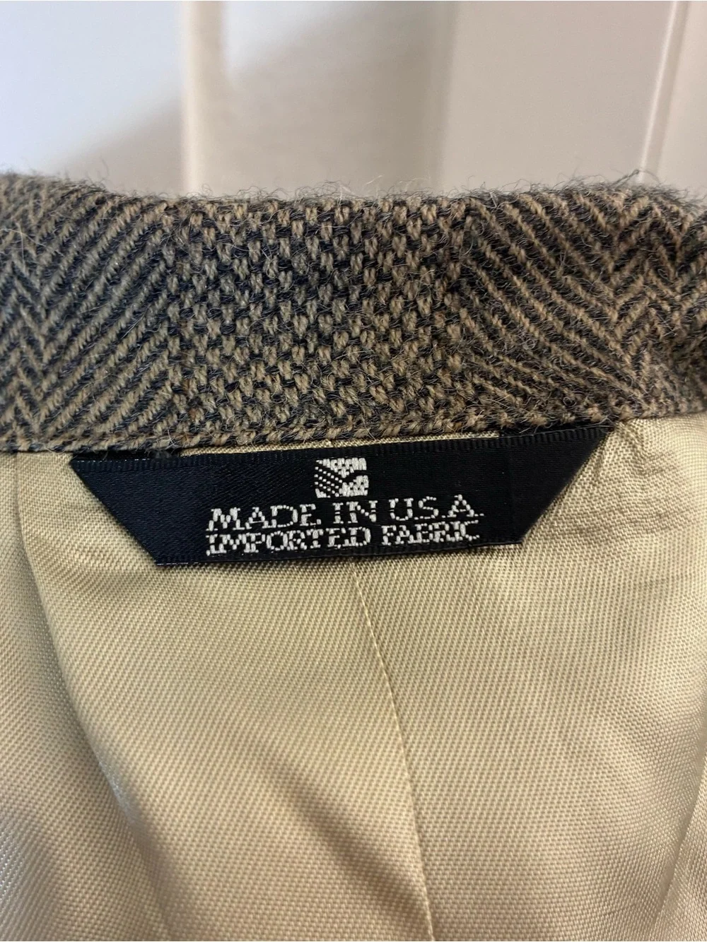 Chaps Ralph Lauren Brown Herringbone Wool Sport Coat Blazer Mens 40R USA Made